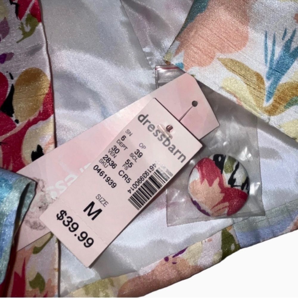 Dress Barn NWT Blazer Vintage Y2K Jacket Vibrant Floral Print Cropped Women’s M - Picture 7 of 16